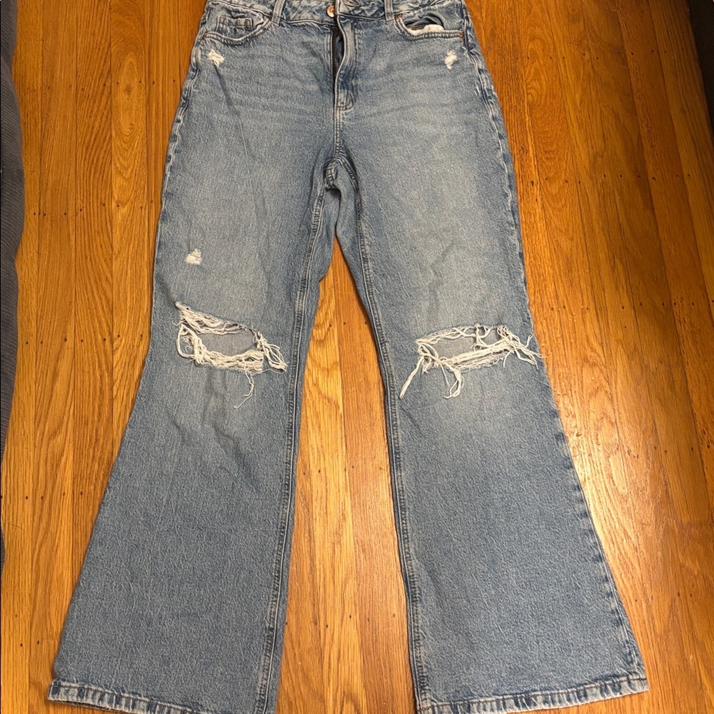 Garage Jeans High Waist Flare Ripped Knees